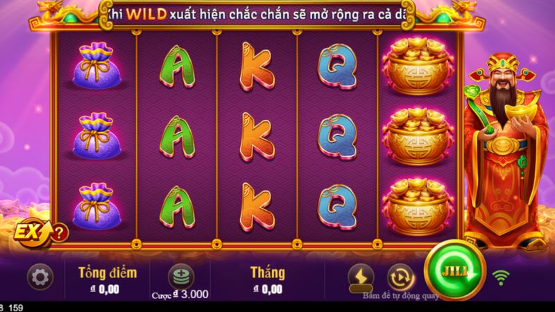 Nổ hũ thần tài thiết kế đồ họa đẹp, ấn tượng